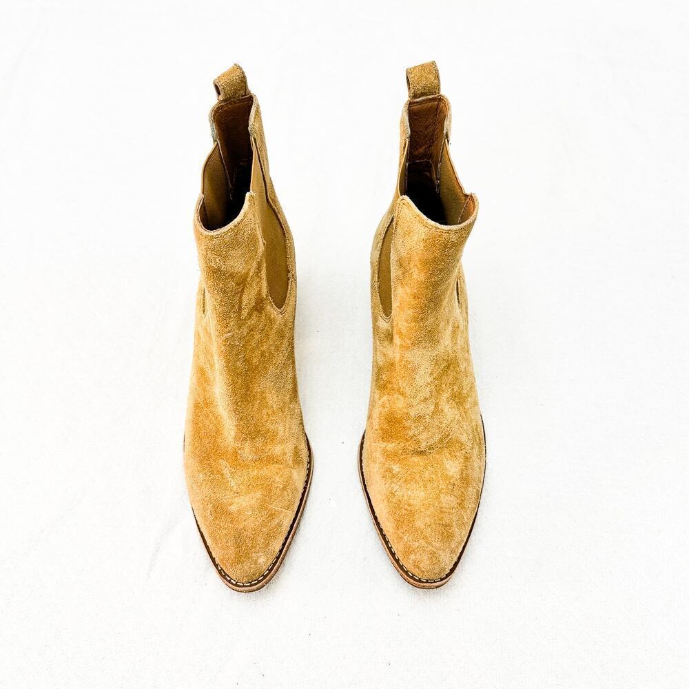 Madewell The Watkin Ankle Boot Suede Nubuck Leather Bootie Toffee Size 9.5